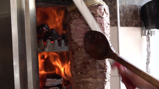 Turkish Doner cutting