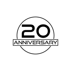 20 Year Anniversary sign or icon, Template Design Illustration