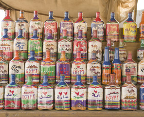 Colorful egyptian Sand Bottles - souvenirs i