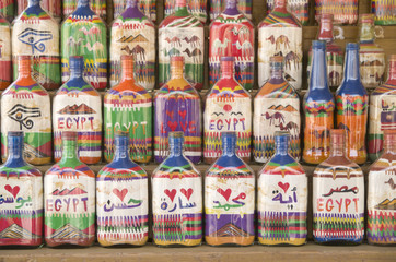 Colorful egyptian Sand Bottles - souvenirs