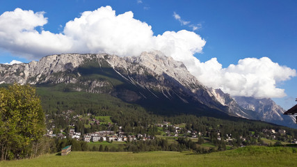 Dolomites, Italy. Alps landscape in Cortina D' Ampezzo, Trentino Alto Adige region of Italy
