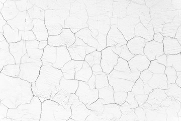 White wall cracks texture, grunge, light background for design