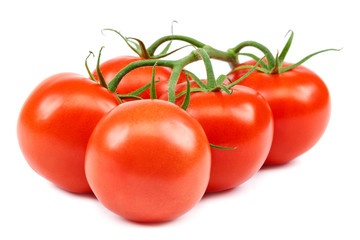 Fresh red tomato, on a white background.