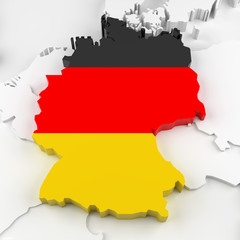 Germany Map with Flag