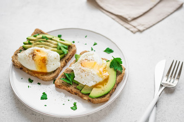 Poached Eggs and Avocado Sandwiches