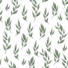 Seamless leaves pattern. Design for banner, poster, card, cover, invitation, placard brochure or header.