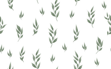 Seamless leaves pattern. Design for banner, poster, card, cover, invitation, placard brochure or header.
