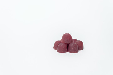 healthy red smooth sugar-free marmalade with Chia seeds. white background
