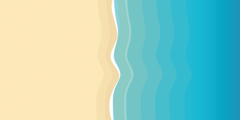 summer holiday on the beach background with sand and turquoise water vector illustration EPS10 - obrazy, fototapety, plakaty