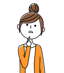 若い女性　ママ　考える