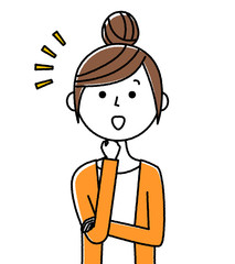 若い女性　ママ　気付く