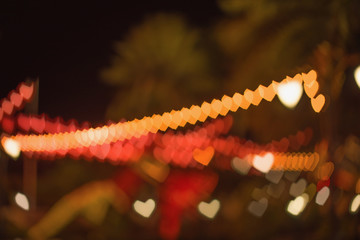 Valentines Day. Heart bokeh background.