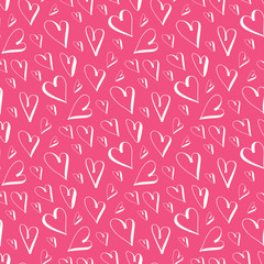 Seamless pattern with hearts