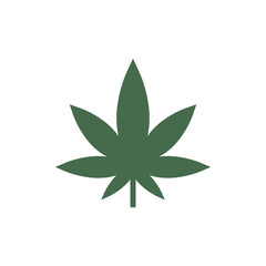 Cannabis, marijuana leaf icon. Vector illustration, flat design.