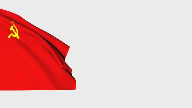 Waving Flag of the USSR. Movement of fabric with the symbol of the Soviet Union. 