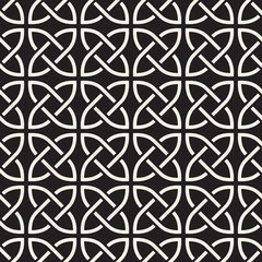 Vector seamless interlacied pattern. Simple abstract lines lattice. Repeating geometric tiles with weaved rings.