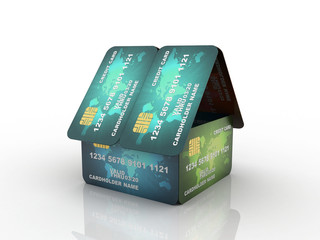 3d rendering  credit or debit card 