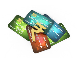 3d rendering  credit or debit card 