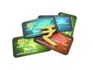 3d rendering  credit or debit card 