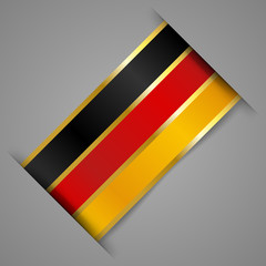 German flag. Golden stripes. Ribbon banner. Isolated. Vector illustration.