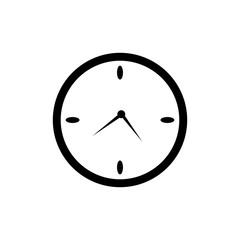 Clock monochrome icon with EPS 10 - jpeg format, simple and trendy flat style isolated on white background - vector