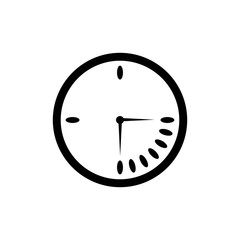 Clock monochrome icon - vector