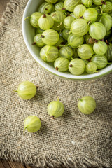 Fresh gooseberry in bowl.