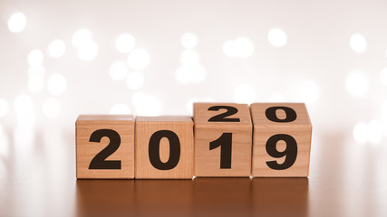 New year 2019 change to 2020 concept