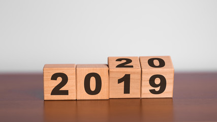 New year 2019 change to 2020 concept