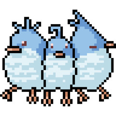 vector pixel art bird friend