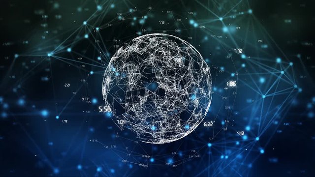 Data connections and rotating digital globe