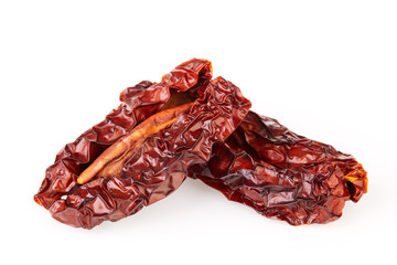 Sun dried tomatoes close up macro isolated on white background