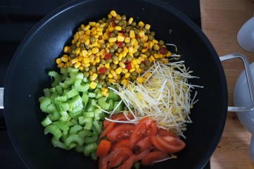 Mais, perennial celery,wok