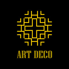 Obraz premium Geometric ornamental retro vintage art deco logo for design and decoration. Vintage retro ornamental deco art design. Retro art for beautiful design.