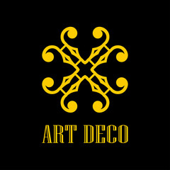 Geometric ornamental retro vintage art deco logo for design and decoration. Vintage retro ornamental deco art design. Retro art for beautiful design.