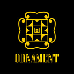 Geometric ornamental retro vintage art deco logo for design and decoration. Vintage retro ornamental deco art design. Retro art for beautiful design.