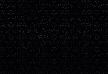 black abstract background with floral ornament