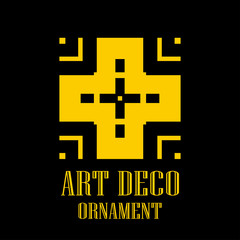 Geometric ornamental retro vintage art deco logo for design and decoration. Vintage retro ornamental deco art design. Retro art for beautiful design.