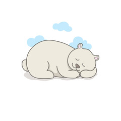 Indian Cute Bear. Vector Illustration.