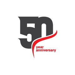 50 Year Anniversary Vector Template Design Illustration