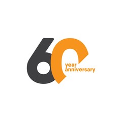 60 Year Anniversary Vector Template Design Illustration