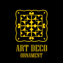 Geometric ornamental retro vintage art deco logo for design and decoration. Vintage retro ornamental deco art design. Retro art for beautiful design.