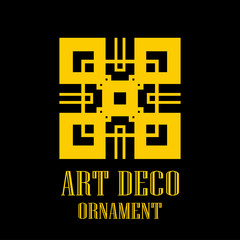 Geometric ornamental retro vintage art deco logo for design and decoration. Vintage retro ornamental deco art design. Retro art for beautiful design.