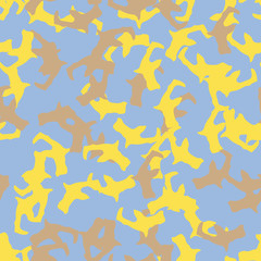 UFO camouflage of various shades of yellow, brown and blue colors