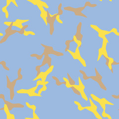 UFO camouflage of various shades of yellow, brown and blue colors