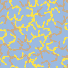 UFO camouflage of various shades of yellow, brown and blue colors