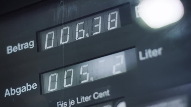 Gas Pump Detail -  Zapfs&auml;ulenanzeige Detail  4k PRORES Footage