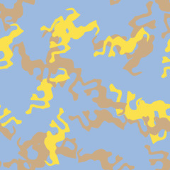 UFO camouflage of various shades of yellow, brown and blue colors