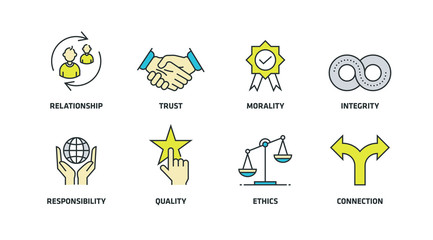 BUSINESS ETHICS ICON SET