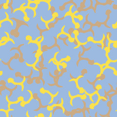 UFO camouflage of various shades of yellow, brown and blue colors
